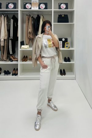 Bele trenerka-pantalone