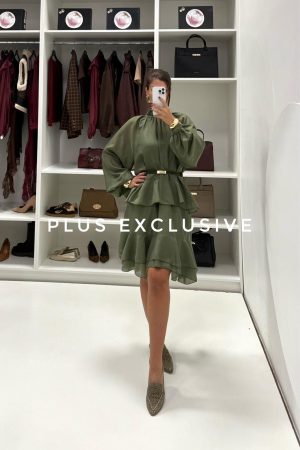 Maslinasta haljina od viskoze