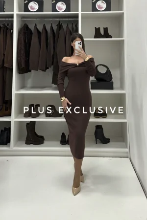 Braon haljina od trikotaže