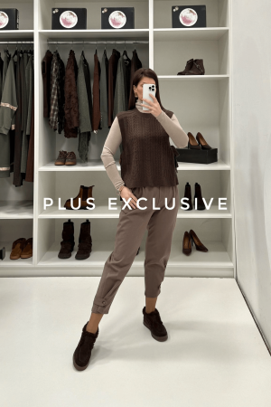 Braon pončo na vezivanje