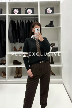 Džemper sa imitacijom košulje