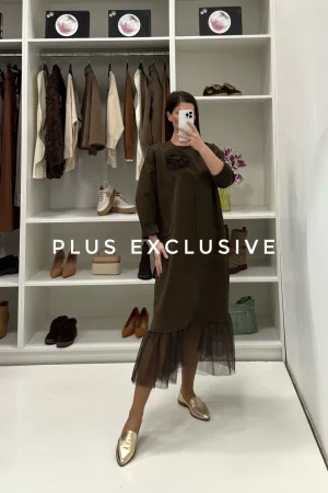 Braon haljina sa tilom