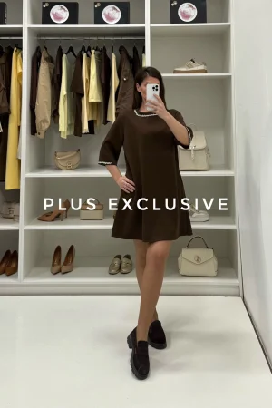 Braon haljina sa cirkonima