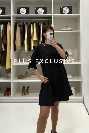 Crna haljina sa cirkonima