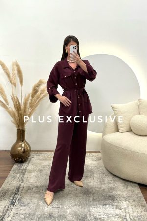 Bordo pamučni komplet većih veličina