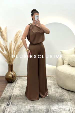 Komplet od satena na jedno rame