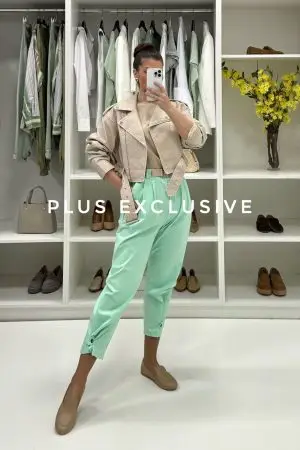 Bež jakna od eko kože