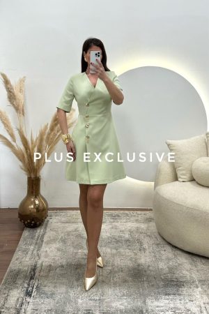 Damska haljina sa ukrasnim dugmićima