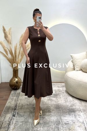 Damska haljina A kroja - braon