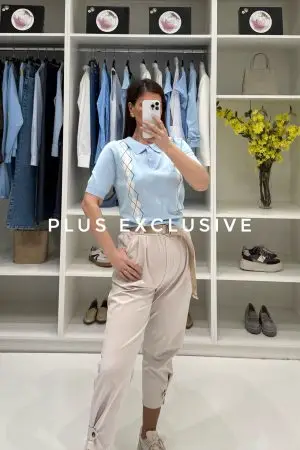 Trikotažna bluza sa kragnom