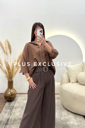 Braon bluza na pruge