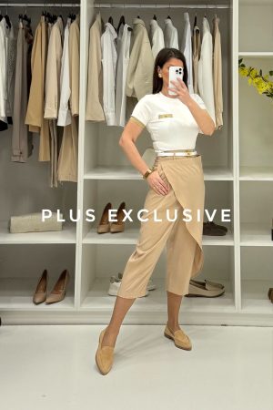 Asimetrične pantalone sa preklopom