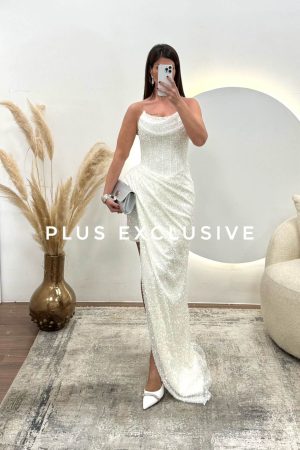 Lux elegantna korset haljina u beloj boji