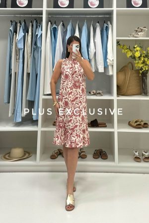 Pamučna lepršava haljinica oversize kroja - roze