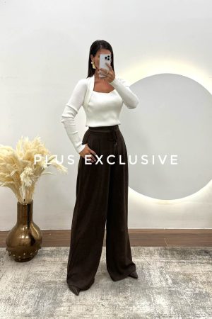 Pantalone dubokog struka sa učkurom