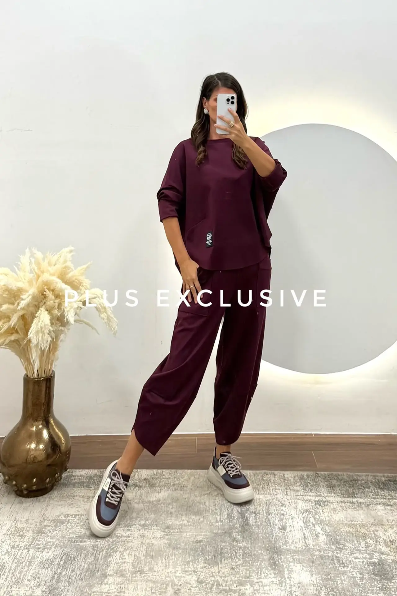 Bordo oversize komplet od viskoze